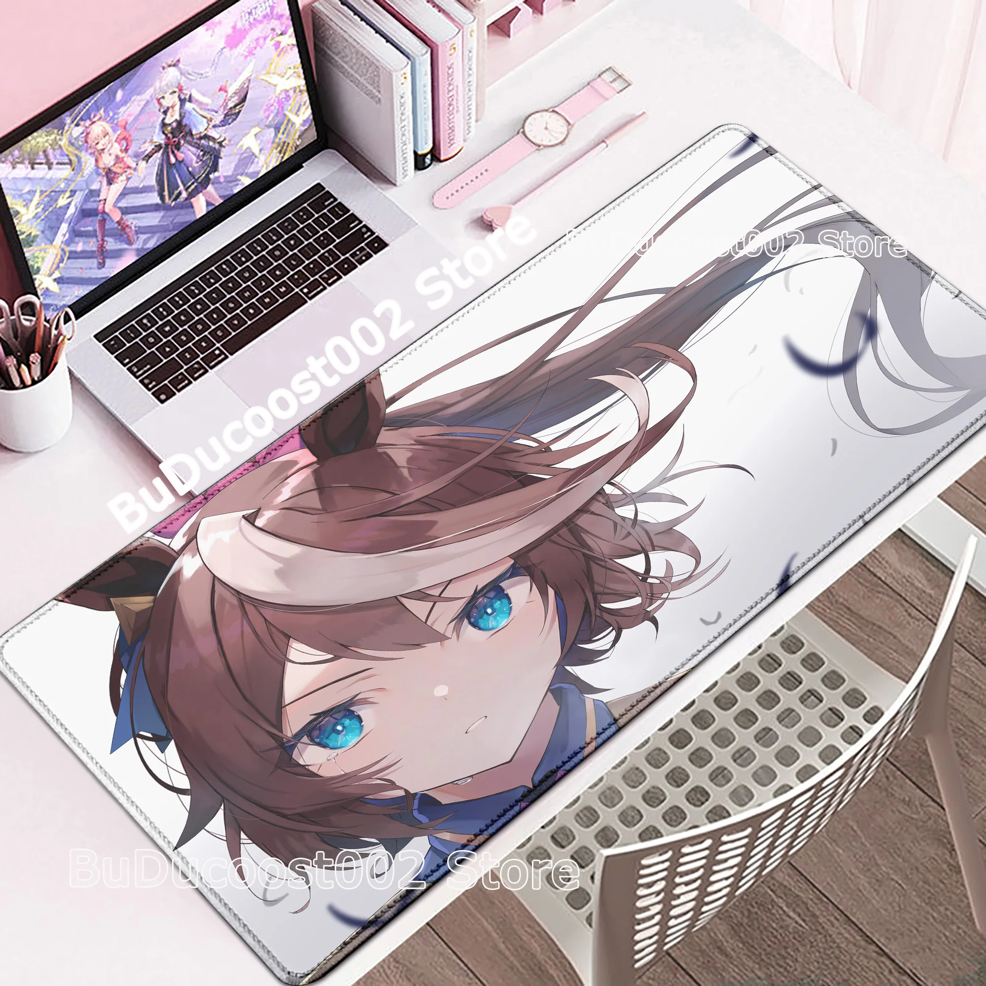 Umamusume Pretty Derby Tokai Teio Anime Mousepad Cute Pretty Non-slip Rubber Mouse Pad Laptop Gaming Large Keyboard Pad Desk Mat