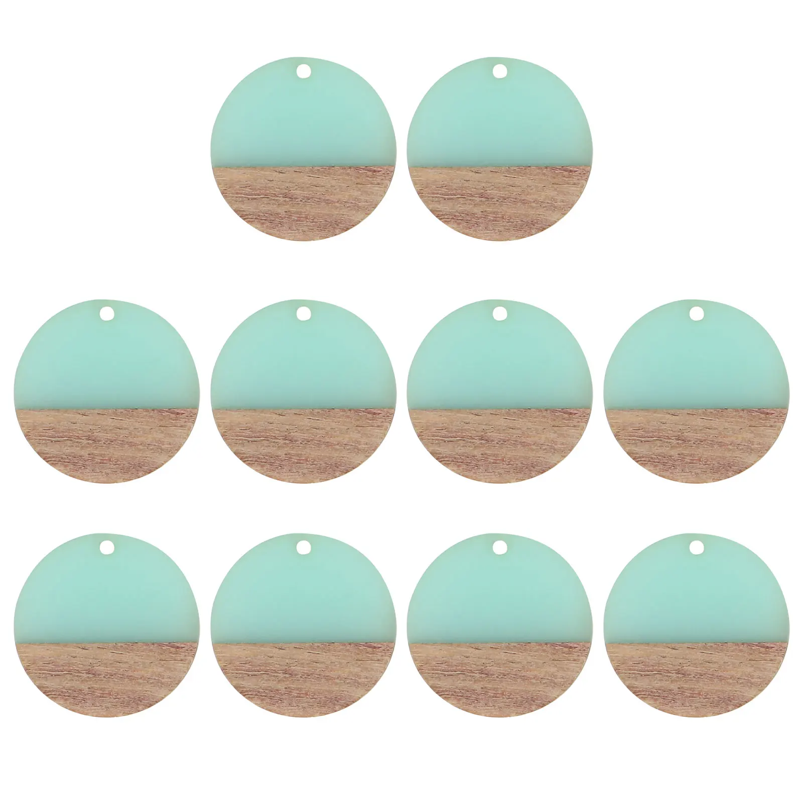 

10pcs Resin Wooden Pendant Earrings Crafting Components for Necklaces DIY Accessories Lightweight Smooth Textured
