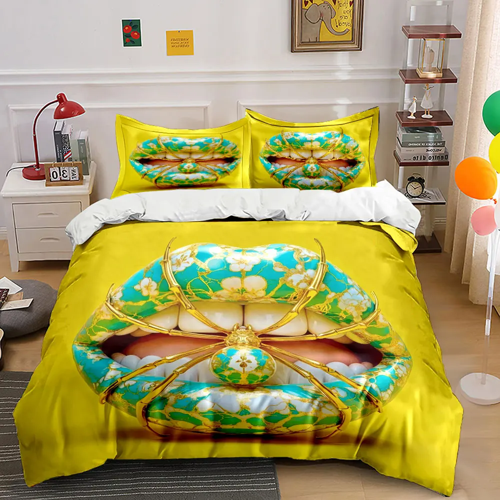 Luxury Spider-Themed Decor Set Bedding Set with 1 Duvet Cover 2 Pillowcases Single Double King Queen, Gift