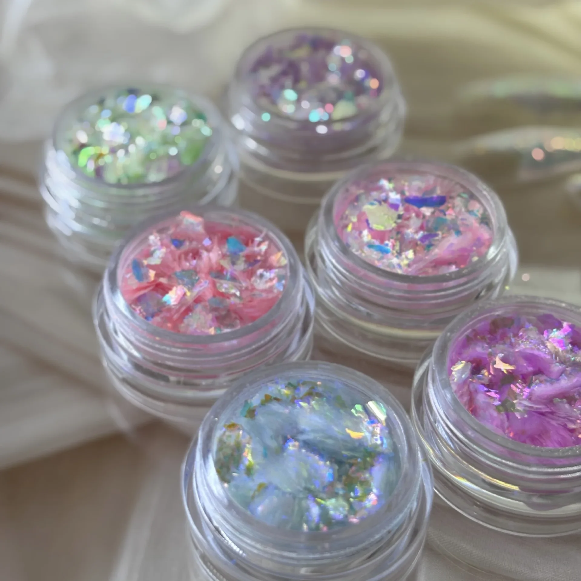 Sparkly Nail Powder Glitter Nail Art 1Box Irregular Ice Snow Nails Flakes Translucent Iridescent Gel Polish Decor Chrome Dust