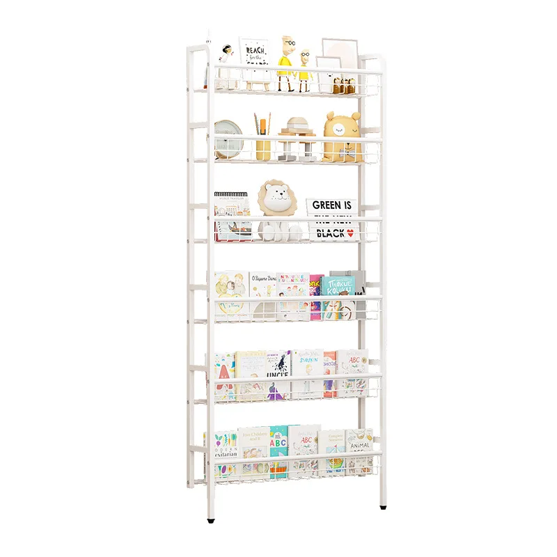 Wall-mounted Multi-layer Storage Bookshelf Floor-to-ceiling Shelf Wall-mounted Integrated Household with Extremely Narrow Cracks