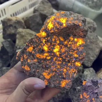 500g Natural American Yooperlites Flame Stones Fluorescent Stone Energy Reiki Specimens Aquarium Home Room Decor Gems Crystal