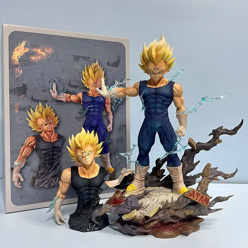 Dragon Ball Z Majin Vegeta Anime Figure Replace Head Pvc 33cm Action Figures Vegeta Figurine Gk Statue Collection Model Toy Gift