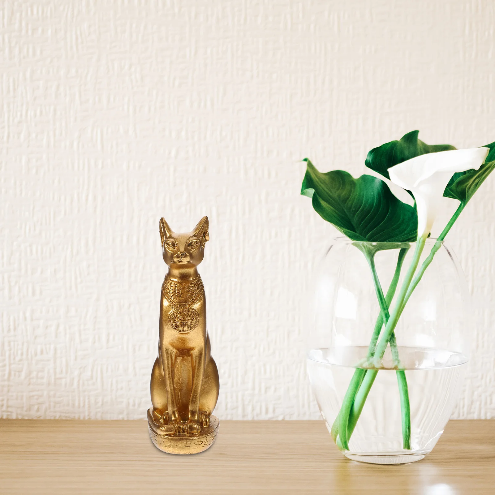 

2Pcs Lightweight Resin Egyptian Cat Statue Home Decor Mini Animals Figures Household Ornament Desktop Decoration
