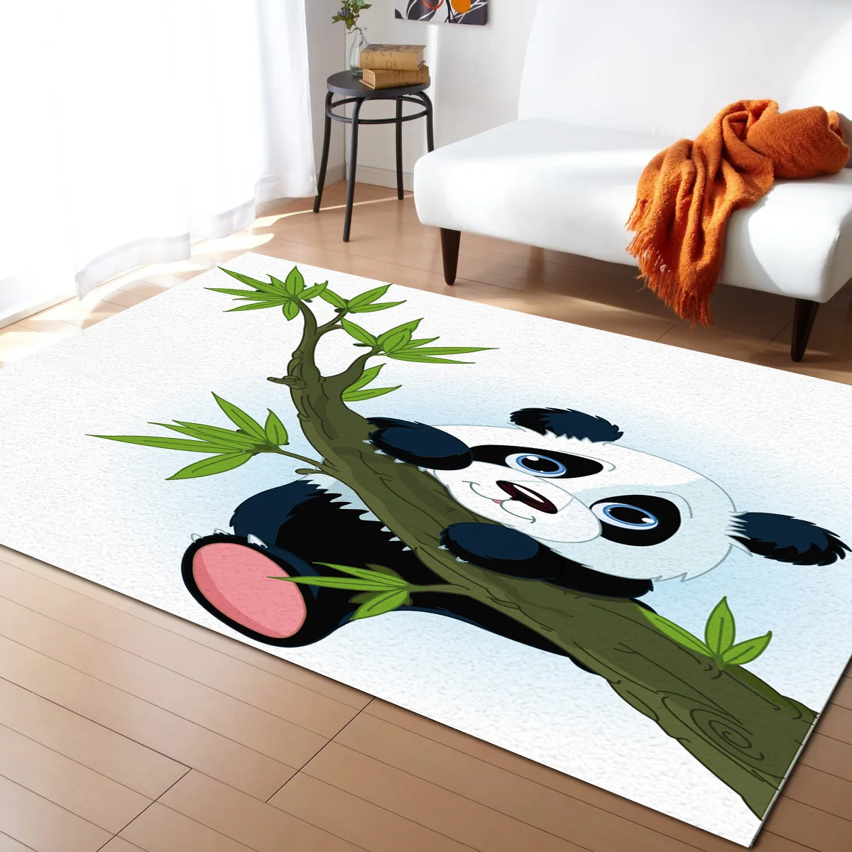 Bamboo Panda China Cute Cartoon Color Asian Jungle Living Room Floor Mat Children's Room Bedroom Bedside Carpet Kitchen Door Mat