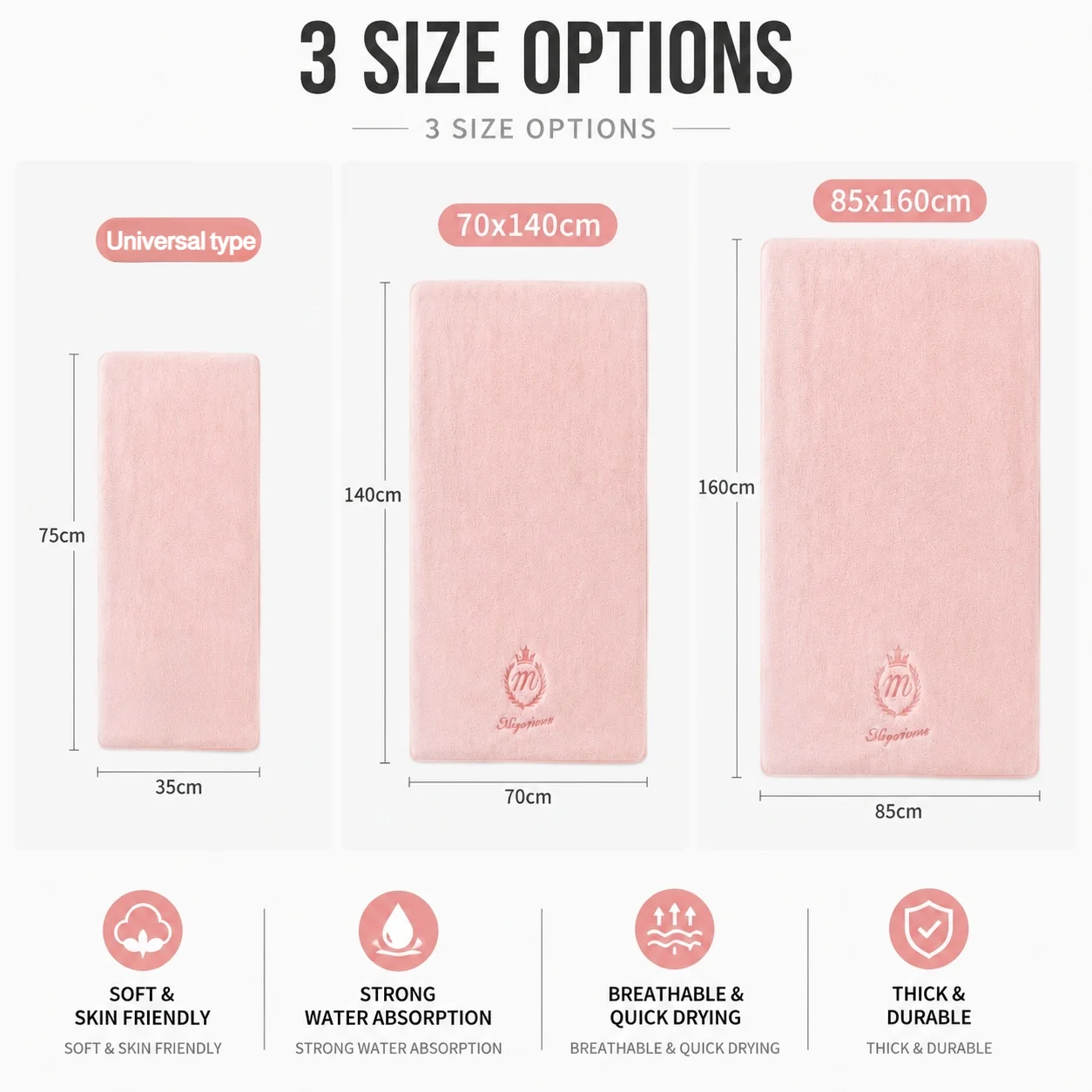 Thickened Coral Fleece Bath Towel Super Soft Absorbent AntiPilling Bath Towel Quick-drying Towel  for Home Hotel Cats Dogs Use