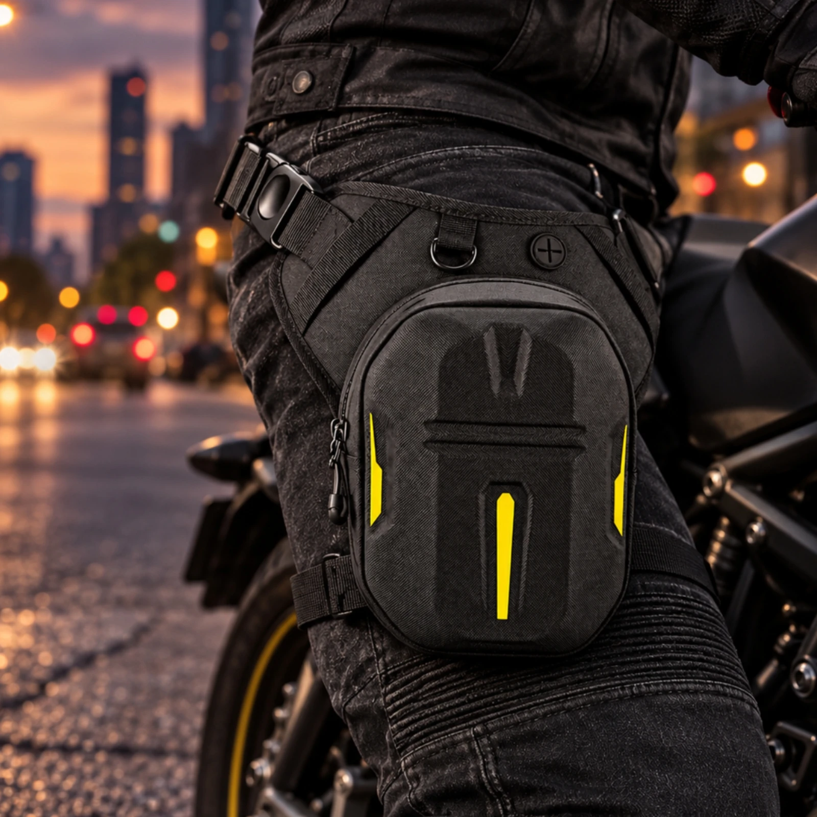 Motorcycle Riding Leg Bag Convertible Expandable Motorcycle Leg Bag Versatile Slim for Daily Travel