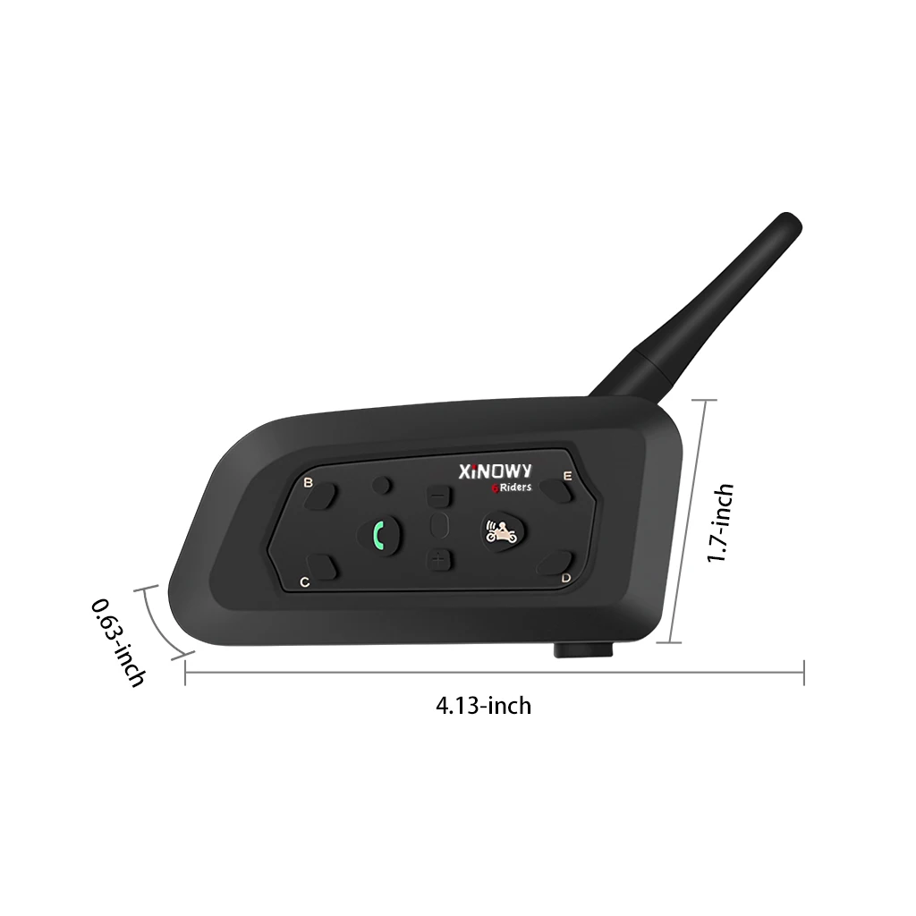 XINOWY-intercomunicador V6 Pro para casco de motocicleta, interfono con Bluetooth, 850mAh, 1200m, para 6 conductores