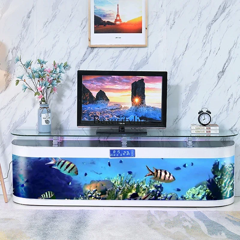 

LD33Glass TV Cabinet Fish Tank Aquarium Medium and Large Floor Wall Ecological Automatic Circulation