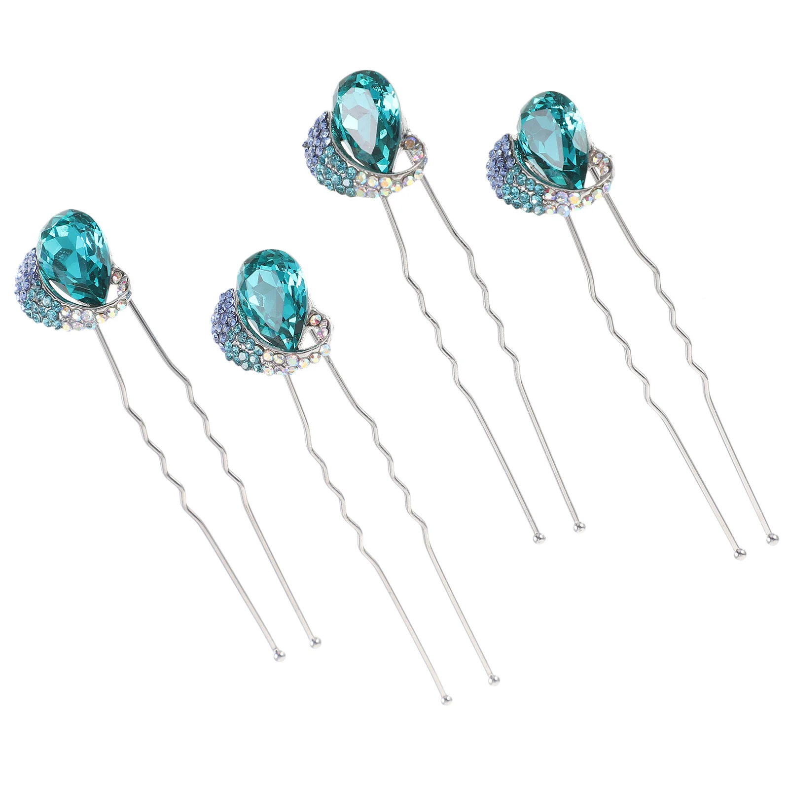 

4 pcs Rhinestone Hair Pin Metal U Shape Hairpins For Women Wedding Bridal Hair Accessories Decorative Hairpin Prom Evening Event