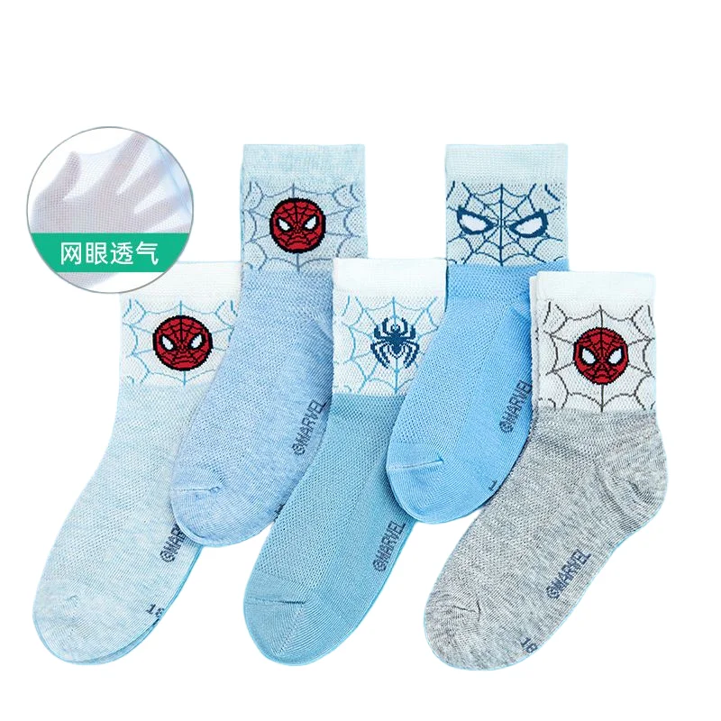 Marvel anime fashion children's Spider-Man peripheral socks thin section personality creative comfortable mid-tube cotton socks