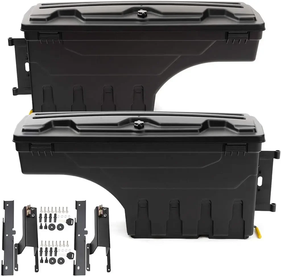 2Pcs Lockable Truck Bed Storage Box Toolbox, Compatible with 2017-2023 Ford F250 F350 Super Duty 17-23, Left Driver + Righ