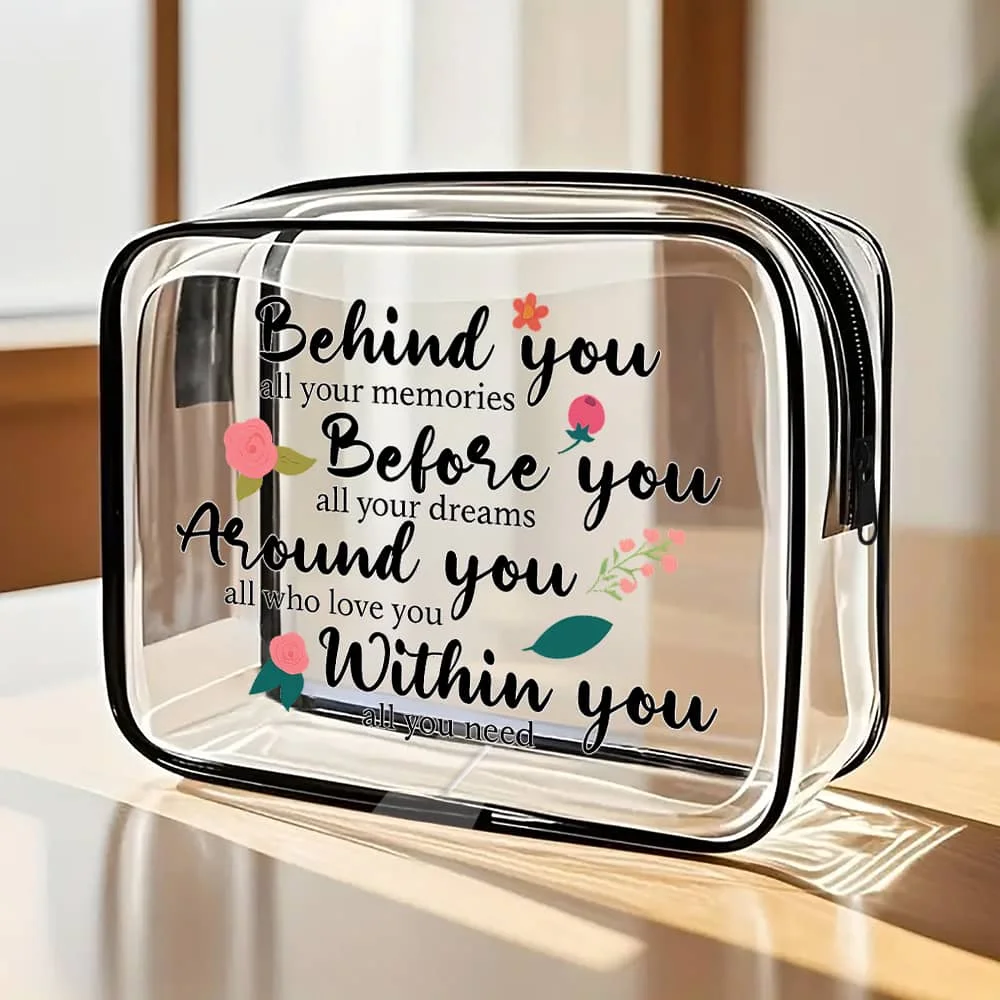 Graduation Gifts For Her - Cute Small Makeup Bag, Medium Size Purses For Women, Weekender Bag, Clear Toiletry Bag