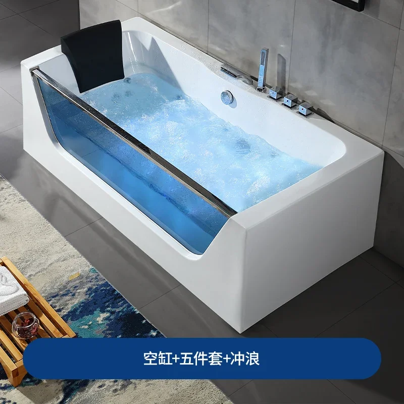 Rectangular acrylic glass household adult double bathroom Thermal insulation heated double surf Jacuzzi