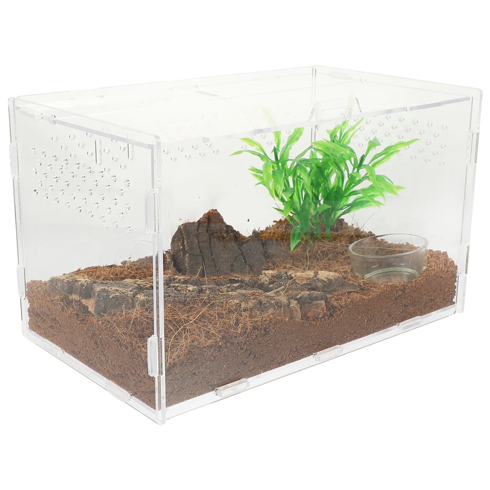 

4pcs Clear Acrylic Reptile Terrarium Cage Enclosure for Lizards Geckos Spiders Frogs Small Turtles Leopard Gecko Tank Tarantula