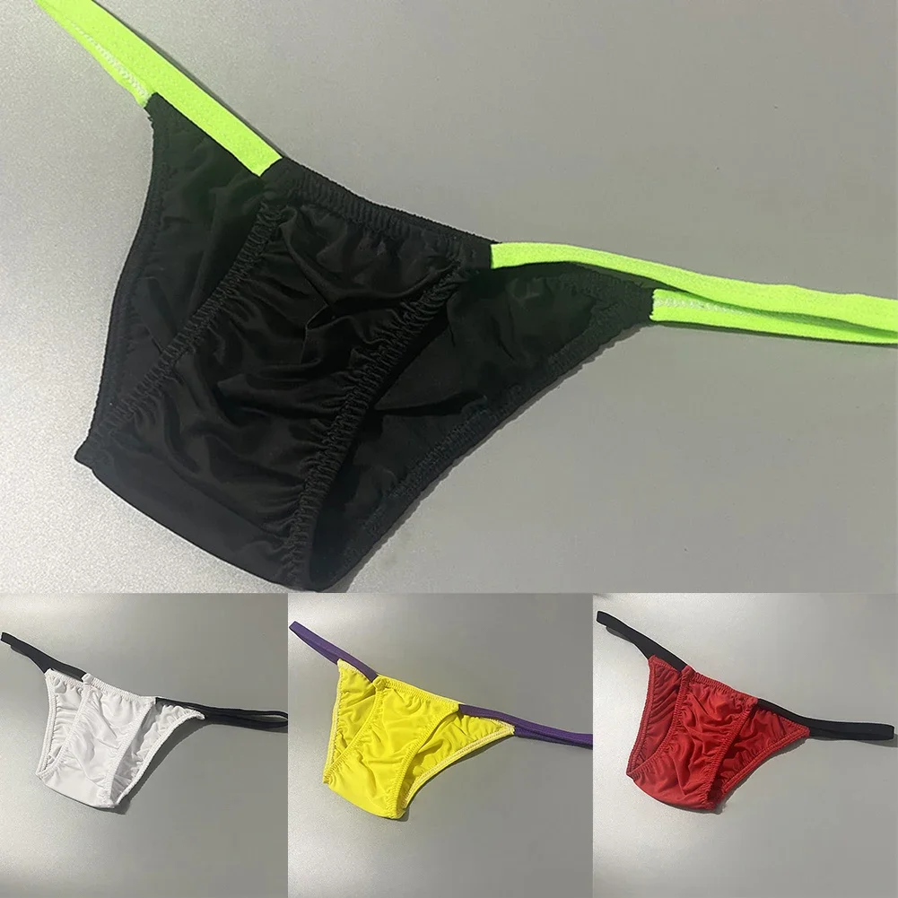 Men Enhance Peni Pouch Thong Bikini Briefs Posing Underwear Low-Rise Soft Jockstrap Panties U Convex Breathable Underpants