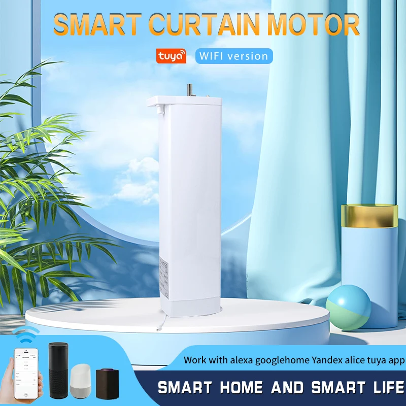 Shorter Tuya Wifi Electric Smart Curtain Motor Intelligent Support Voice Control Alexa Google Assistant