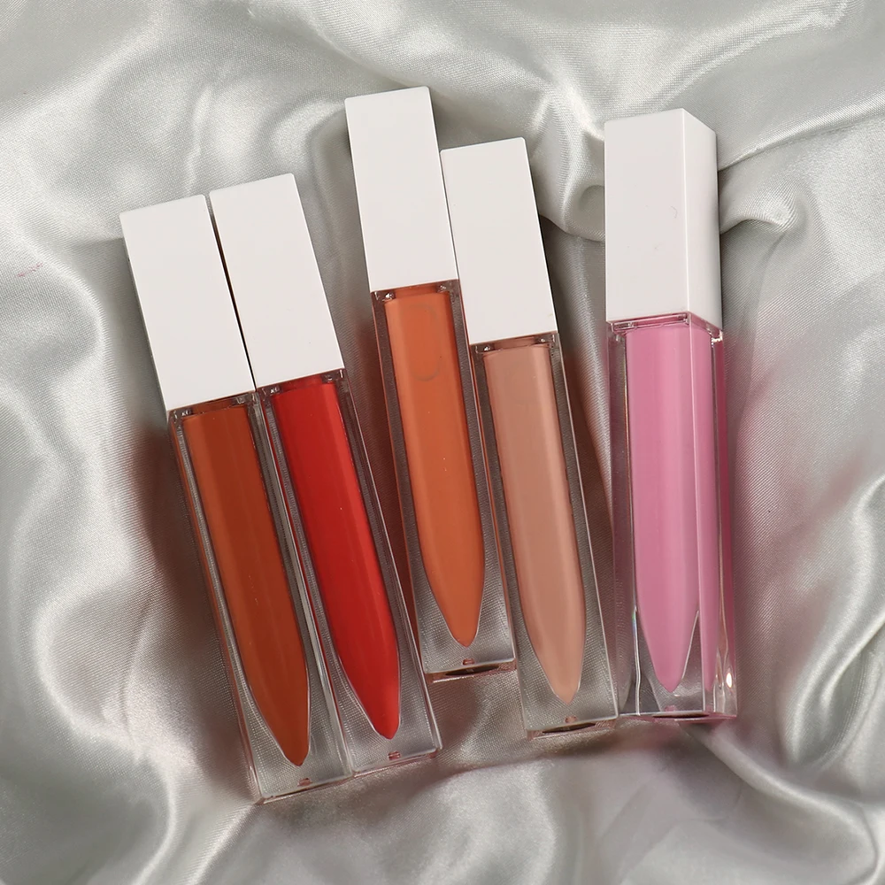 10pcs Lipgloss Free Private Label Custom Logo Wholesale Matte Liquid Lipstick Waterproof White Pigment Glossy Lip Gloss Vendor