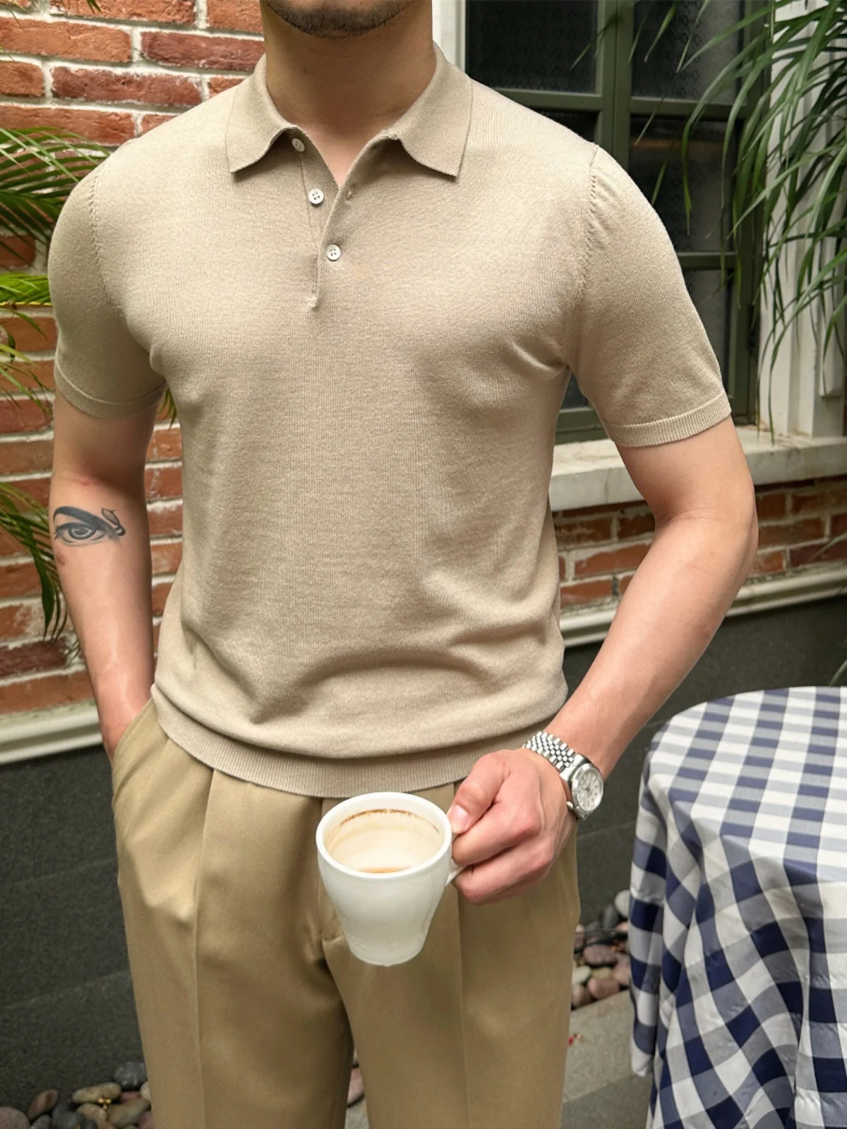 

Мистер. Летняя повседневная мужская футболка с коротким рукавом, дышащая, однотонная, приталенная, для делового стиля, с воротником, для поездок на работу