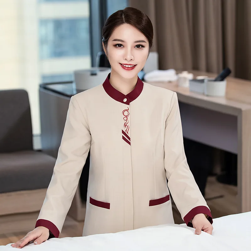 

Long Sleeve Cleaning Uniform for Women Hotel Guest Room CleanerPAWorkwear for Property Management Ladies in Autumn and Winter