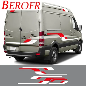 6pcs/lot Car Body Stickers Motorhome Stripes DIY Graphics Sport Vinyl Decals For Mercedes Benz Sprinter Decor Accessories