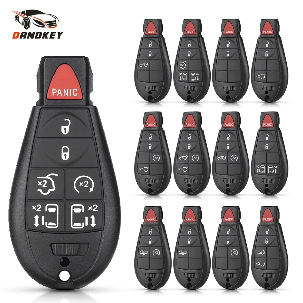 Dandkey 3/4/5/6/7 Buttons Smart Remote Key Case Fob Shell For Chrysler Town Country Dodge Grand Cheroke Caravan Jeep