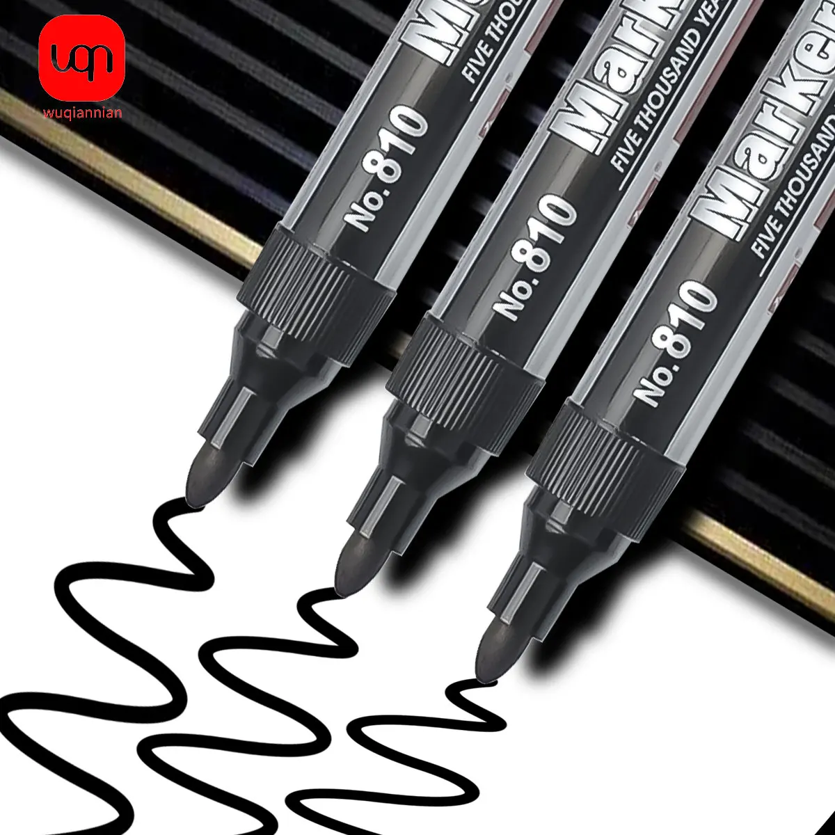 WQN-2/5/10PCS Permanent Markers With Fast-Drying Black Ink For Wood, Glass, And Metal Fade-Resistant And Dries Quickly