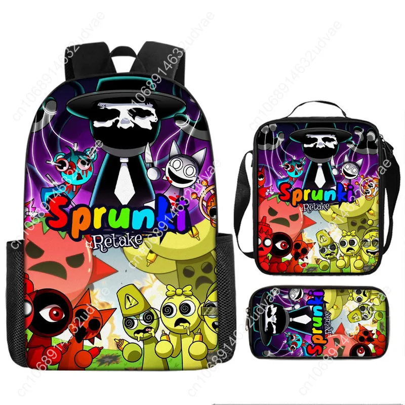 1/3Pcs Sprunki backpack 15inch Sprunki bookbag  Incredibox Schoolbag Cartoon Single Layer Sprunki backpack For Students Backpack
