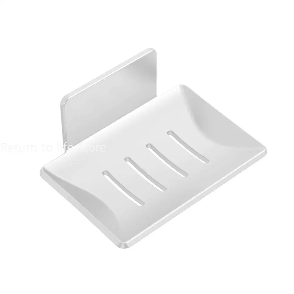 Aluminum Alloy Soap Holder For Shower Kitchen Self-Adhesive Soap Dish With Drainage Wall Mounted Soap Box Bathroom Accessor