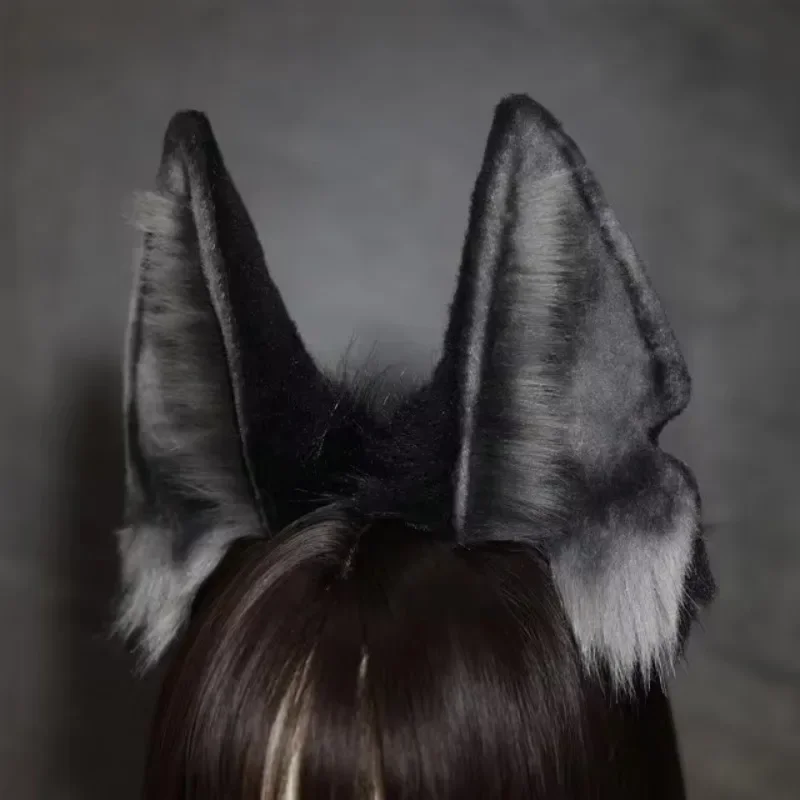 

Halloween Women Beast Wolf Ears Headdress Plush Anubis Hu Lang Ear Hairband Lolita Headband Anime for Party Cosplay Accessories