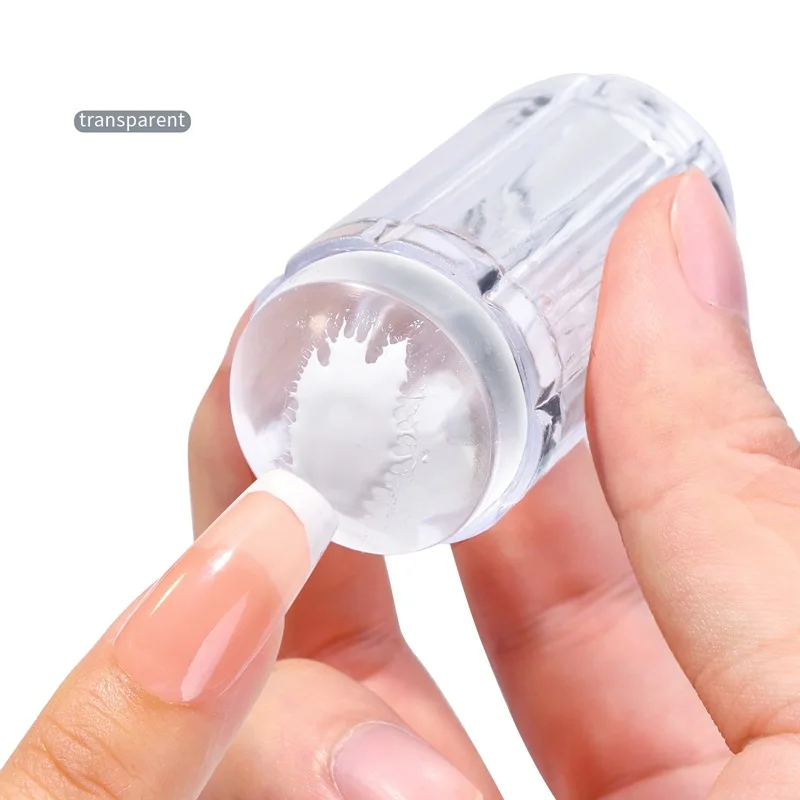 1Set Professional Transparent Silicone Nail Art Kit Design For Manicure Plate  Polish Seal Two Side Stamper Scraper Tools