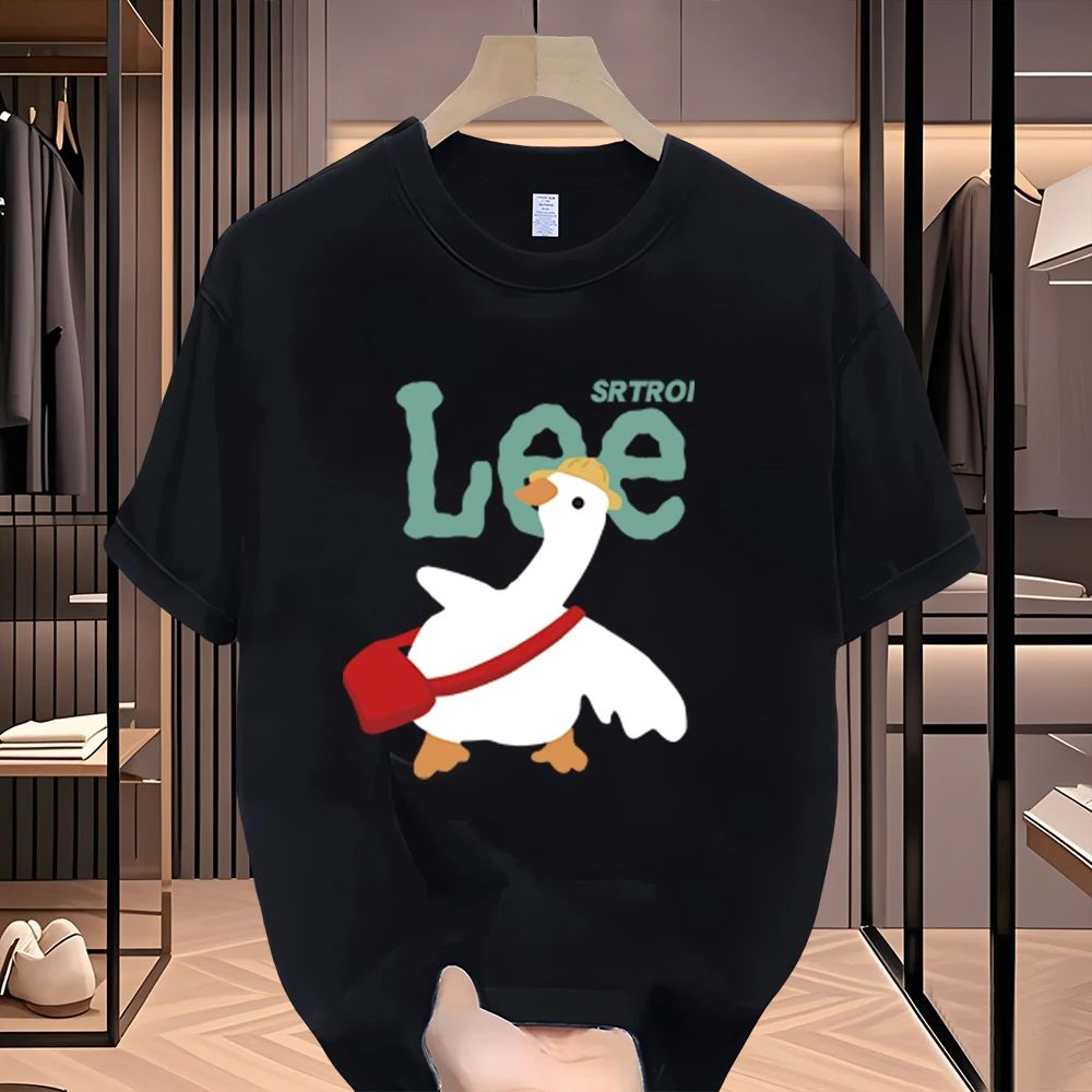 

Summer New Black and White Classic Printed T-shirt, High-quality Trendy Top, Short-sleeved Summer Cool T-shirt