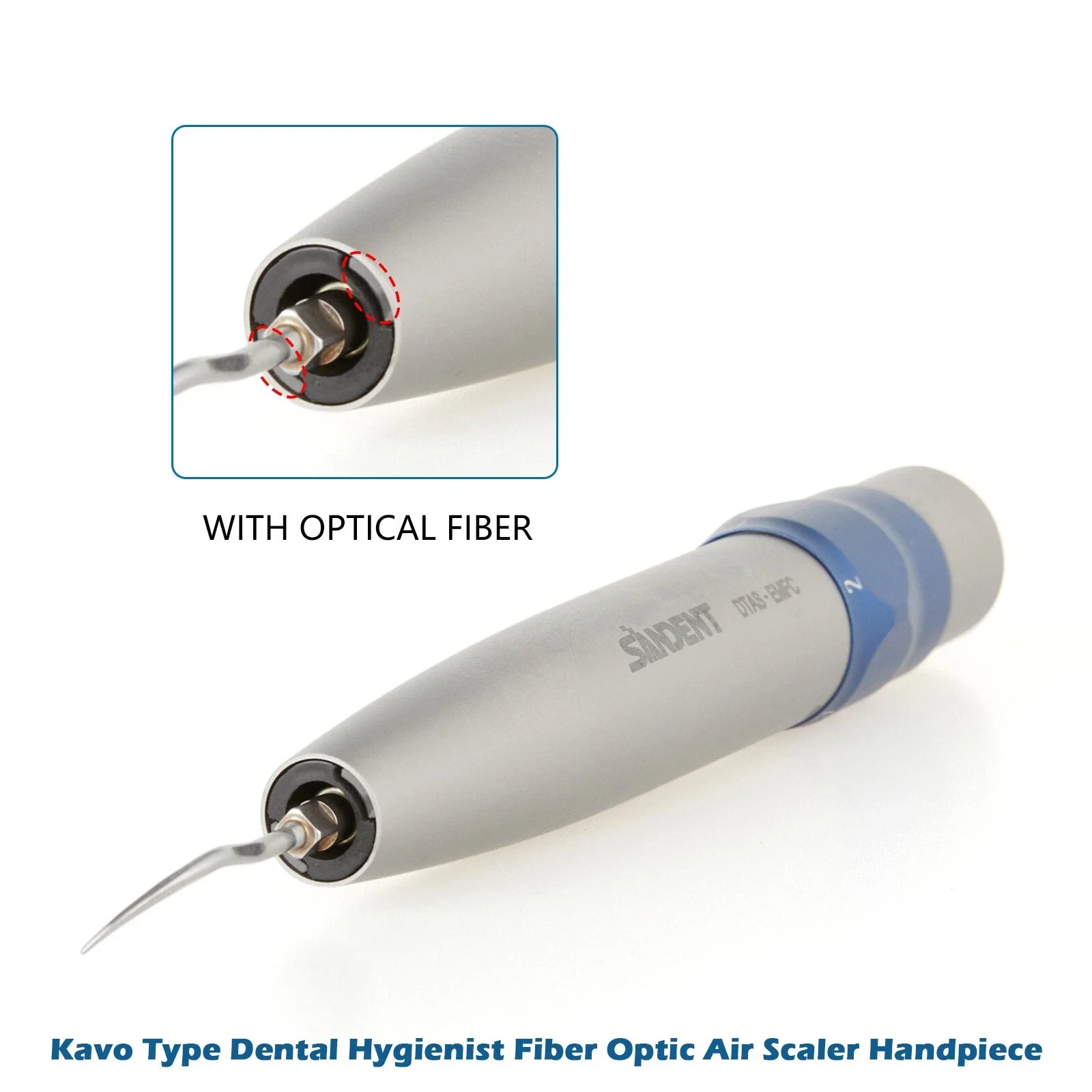 Dental Air Scaler Handpiece Sonic L Fiber Optic LED fit KAVO 6Hole Quick Coupler Coupling S1 S2 S3 Tip