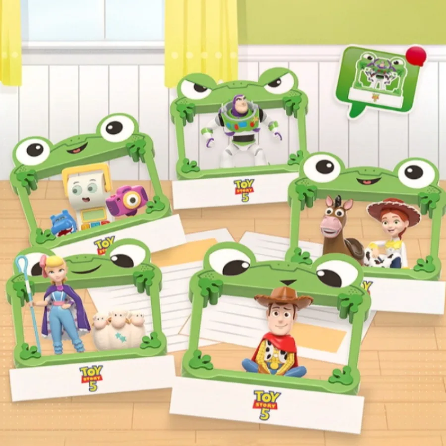 Disney Pixar Lilypad Toy Story Blind Box Woody Figure with Frog Frame Desktop Ornament Gift Buzz Lightyear Collectible Toy