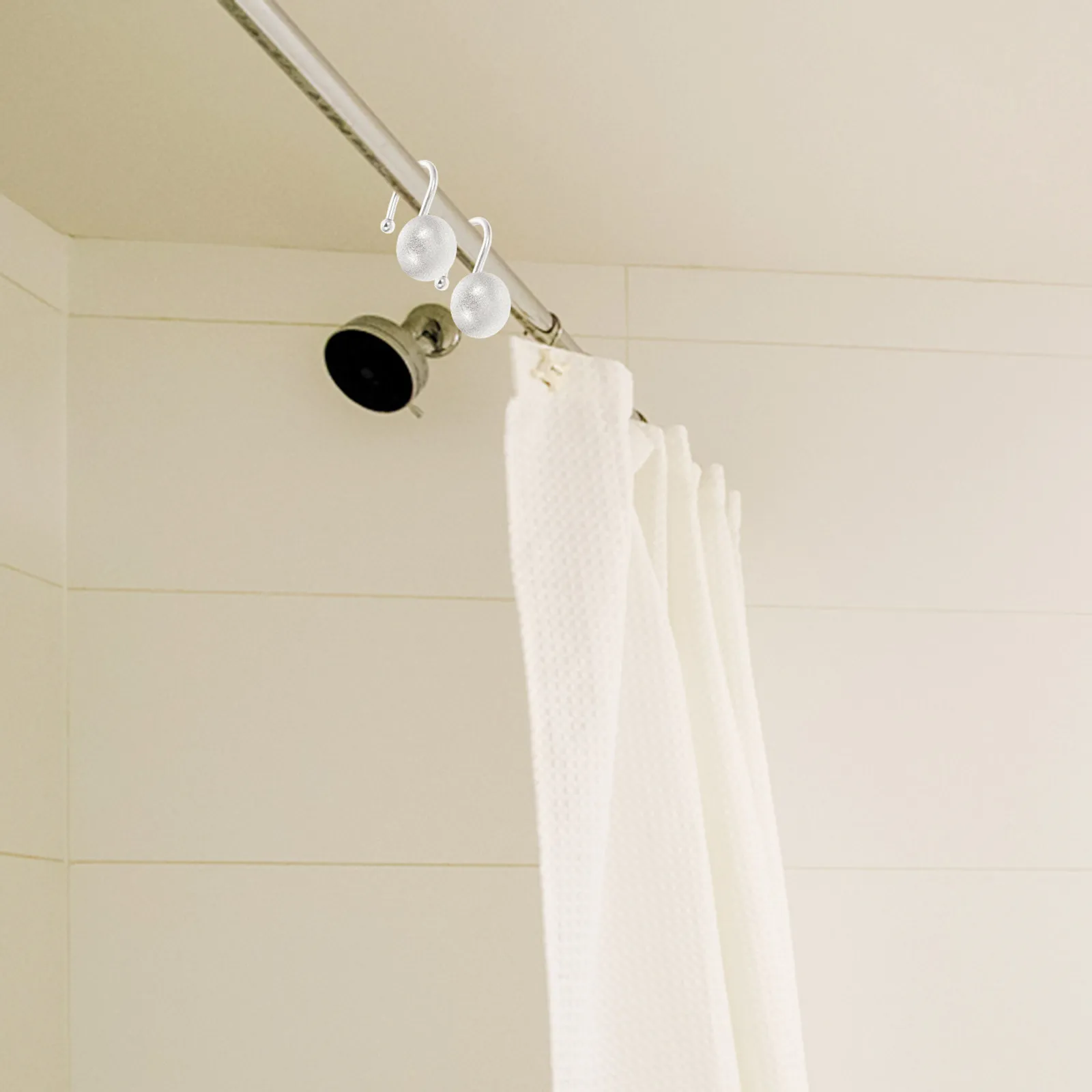 

12 шт. крючков для душевой занавески, полукруглые, из матового цинкового сплава, прочные, нержавеющие, элегантный ретро-дизайн, простая установка, аккуратность