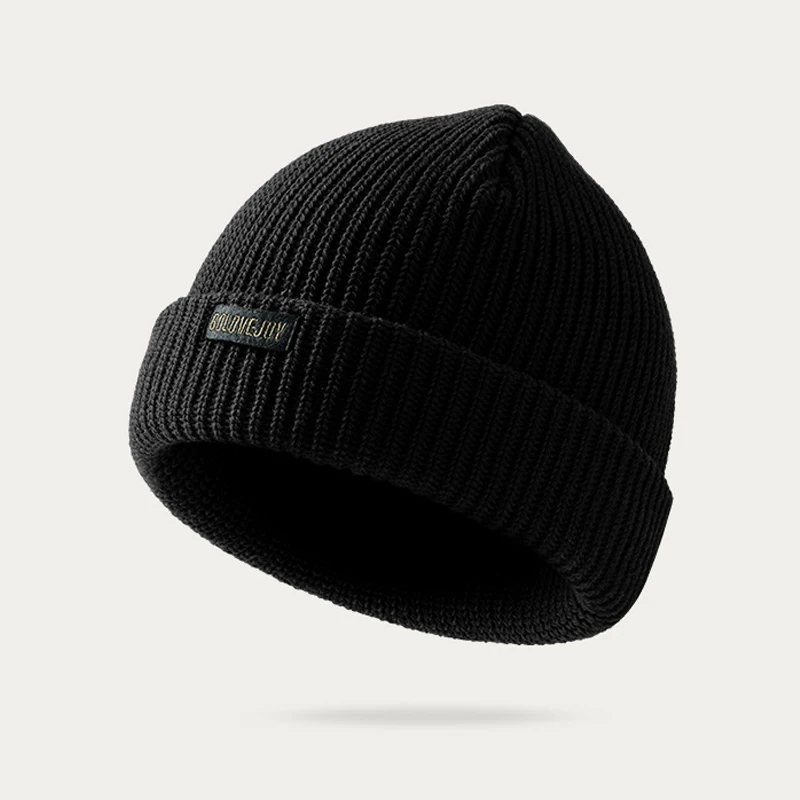 Hat Men Winter Wool Knit Beanie Cap Autumn Warm Skiing Accessory For Sports Outdoors Holiday Teens Boy