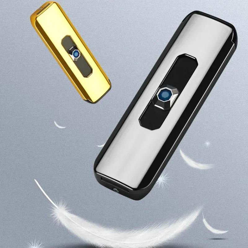 Ultra-thin Portable USB Rechargeable Windproof Lighter Smoking Accessories Tool Flameless Electric Lighter Gift for Men