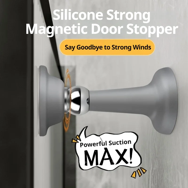 ‌ New German-Style Drill-Free Silicone Door Stopper, Anti-Collision Floor Mount Door Bumper for Bathroom ‌