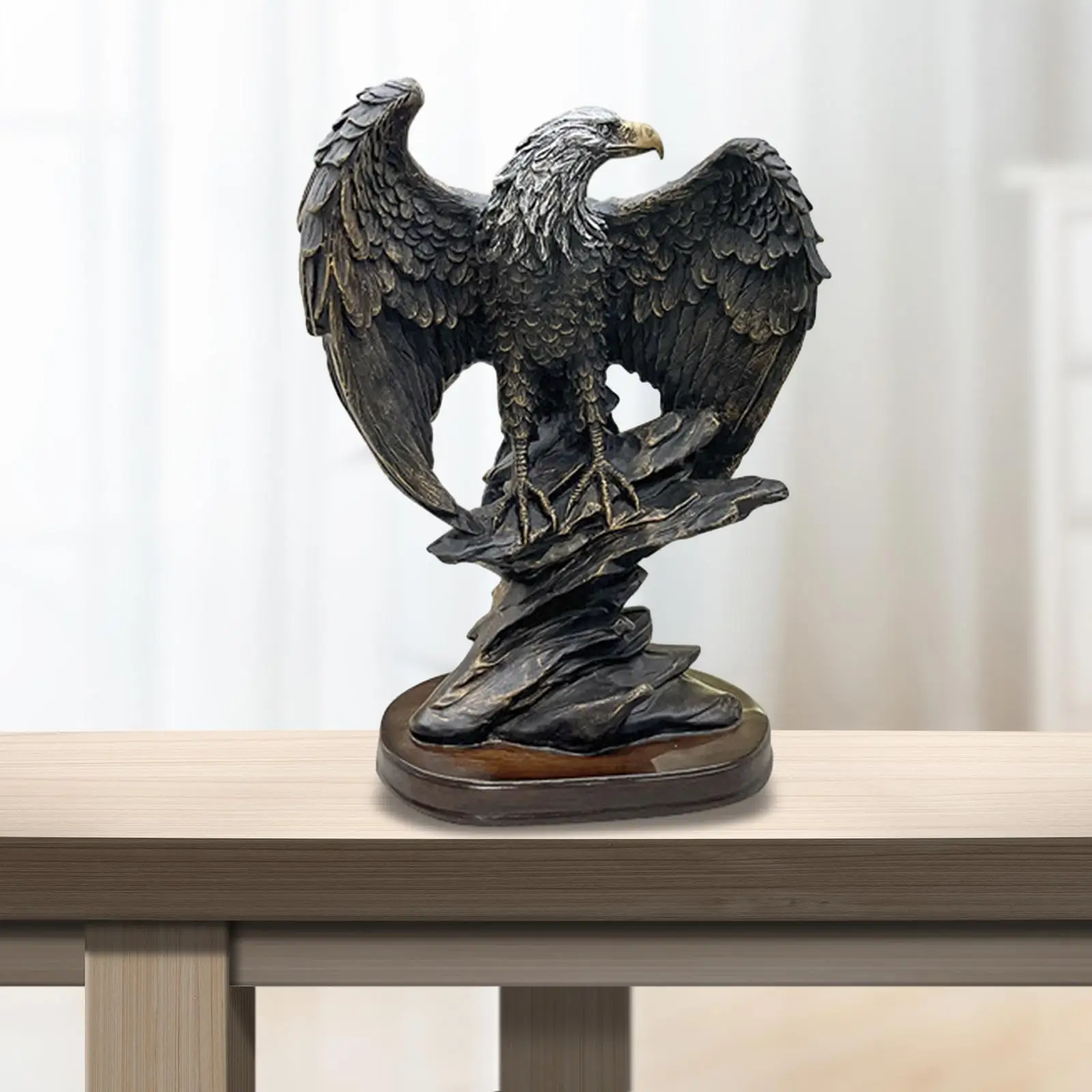 Eagle Statue Polyresin Ornament Home Decor Collection Animal Sculpture Decorative for Bookshelf Home Party Bathroom Living Room