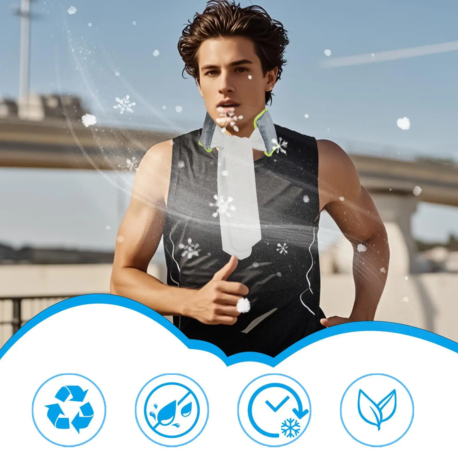 Lenço de resfriamento de pescoço envoltório de gelo para pescoço equipamento de uso diário tempo quente esportes ao ar livre toalha para ciclismo corrida caminhadas pesca