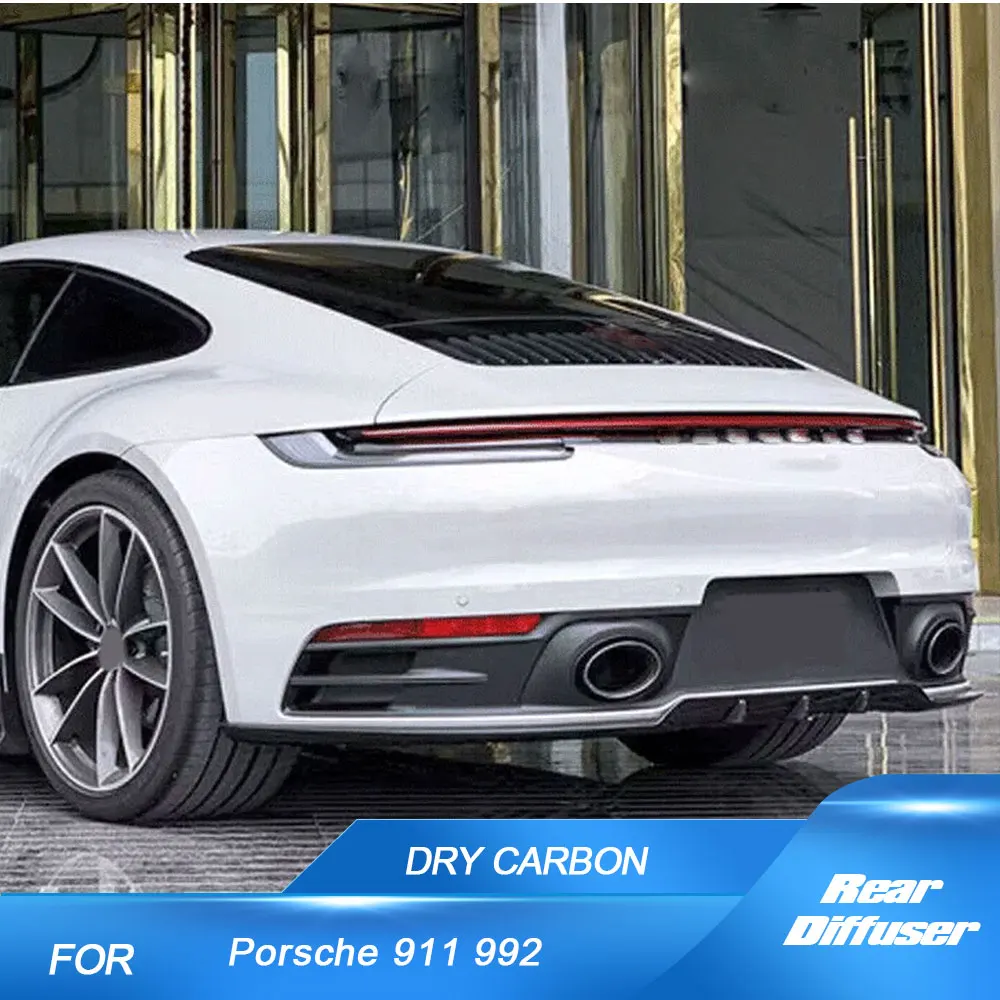 

Спойлер-диффузор из сухого карбона для заднего бампера Porsche 911 992 2019-2021, обвес, накладка на задний бампер