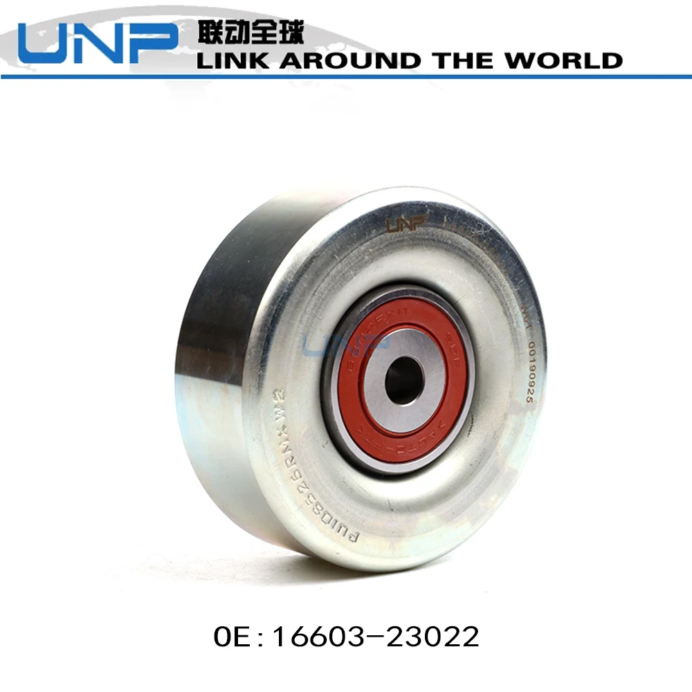 16603-23022 Idler Pulley for TOYOTA YARIS RUSH VIOS bB 2005-2016, DAIHATSU Sirion Terios Materia, OE: 16603-23021 16603-23020