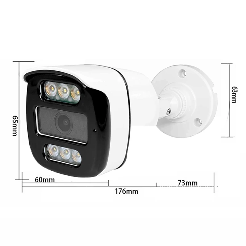 6LED 4K 8.0MP telecamera di sorveglianza Cctv di sicurezza AHD 5MP 24H visione notturna a colori Auto luminosa H.265 impermeabile all'aperto IP66