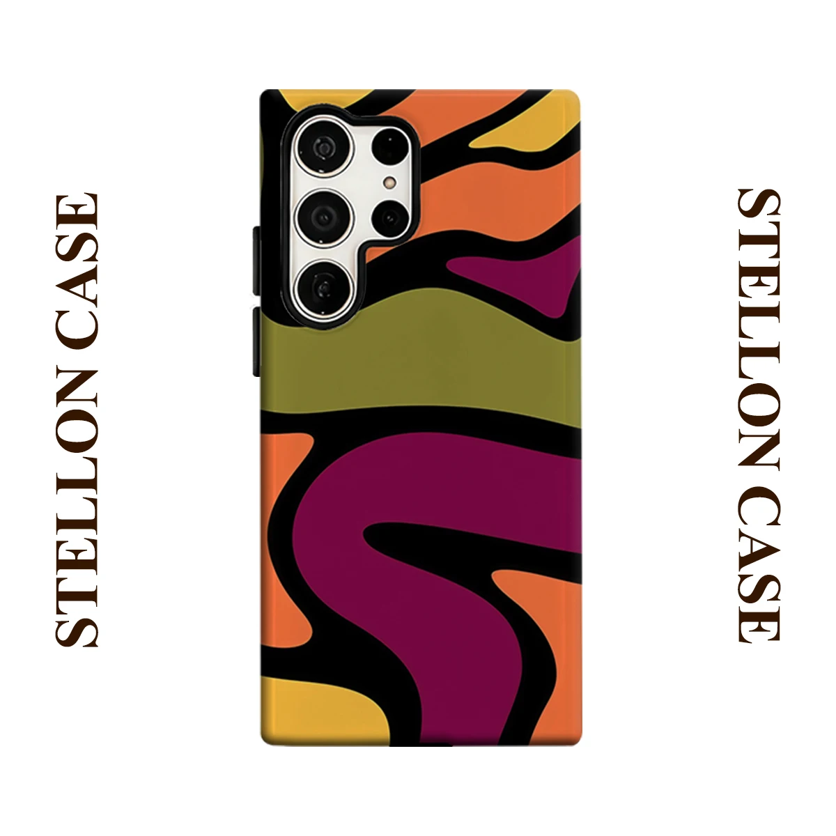 Retro Swirl Phone Case for Samsung Galaxy S26 S25 Ultra S24 S23 Ultra Plus Glossy Double-layer Back Cover