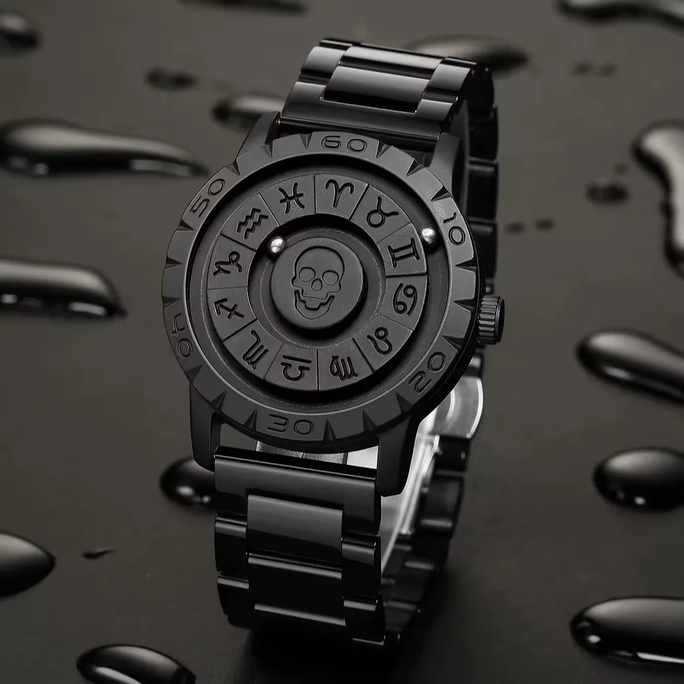 New skull Foreign Trade Special Supply Trendy Fashionskull Men's Multi-Function Waterproof Quartz Watch