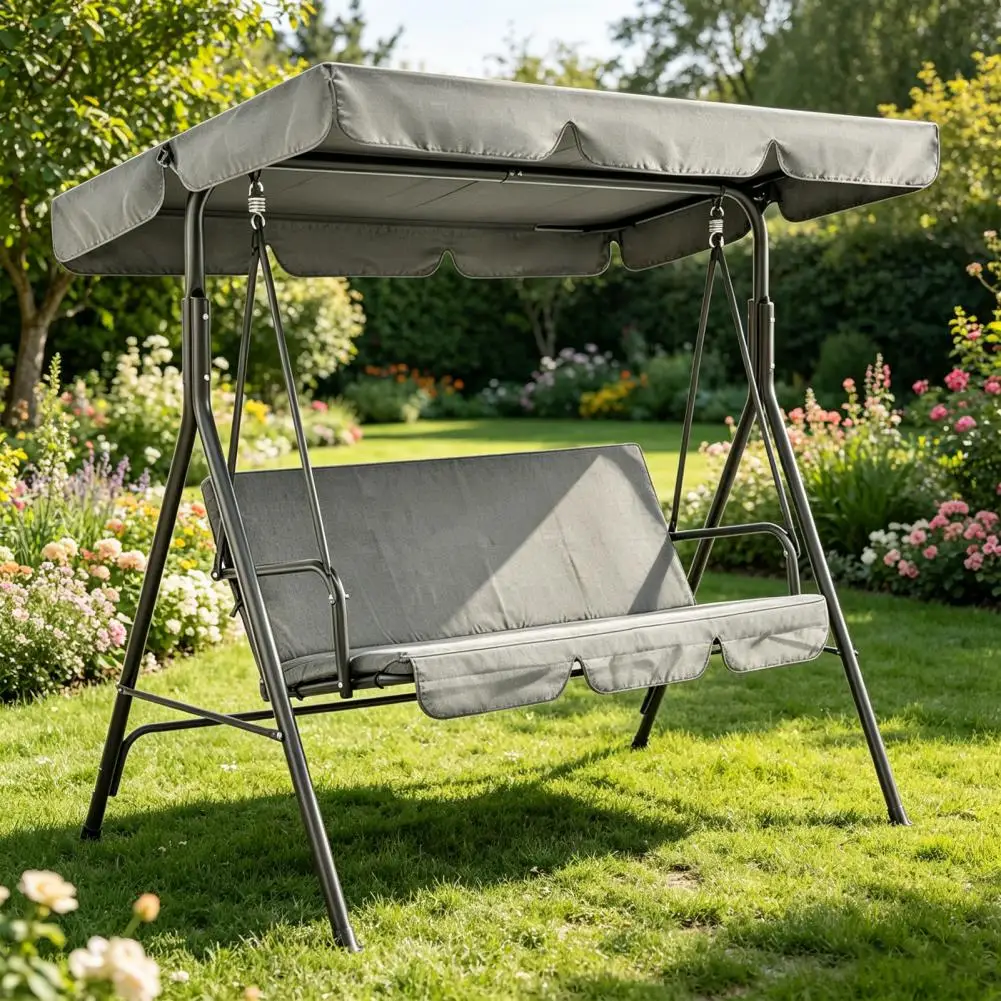 1 Set Swing Chair Canopy Patio Swing Seat Canopy And Chair Cover Waterproof Canopy Replacement for 2/3 Seater Swing Chair