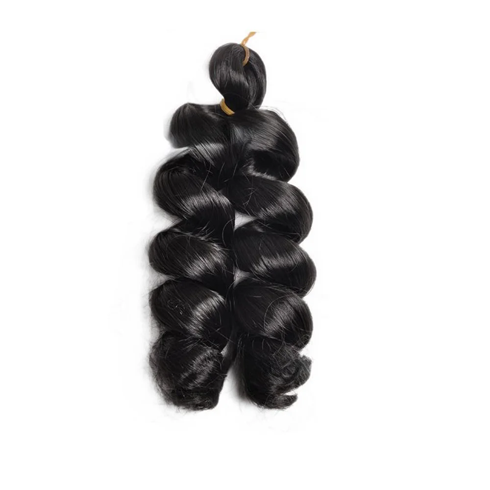 Synthetic Loose Wave Crochet Hair 12 Inch French Loose Curled Body Wave Woven Hair Water Wave Women\'s Wig Monochrome Mixed Color