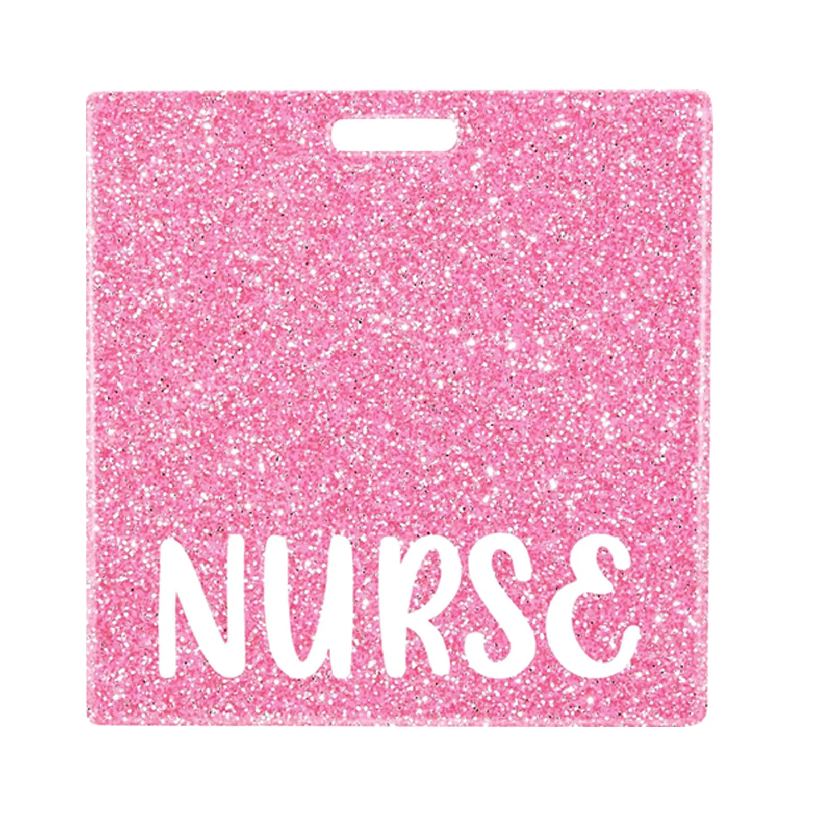 Nurse\'s Name Badge Fashionable Shiny Powder Rectangular Acrylic Piece Novel Name Tag Hospital Supplies