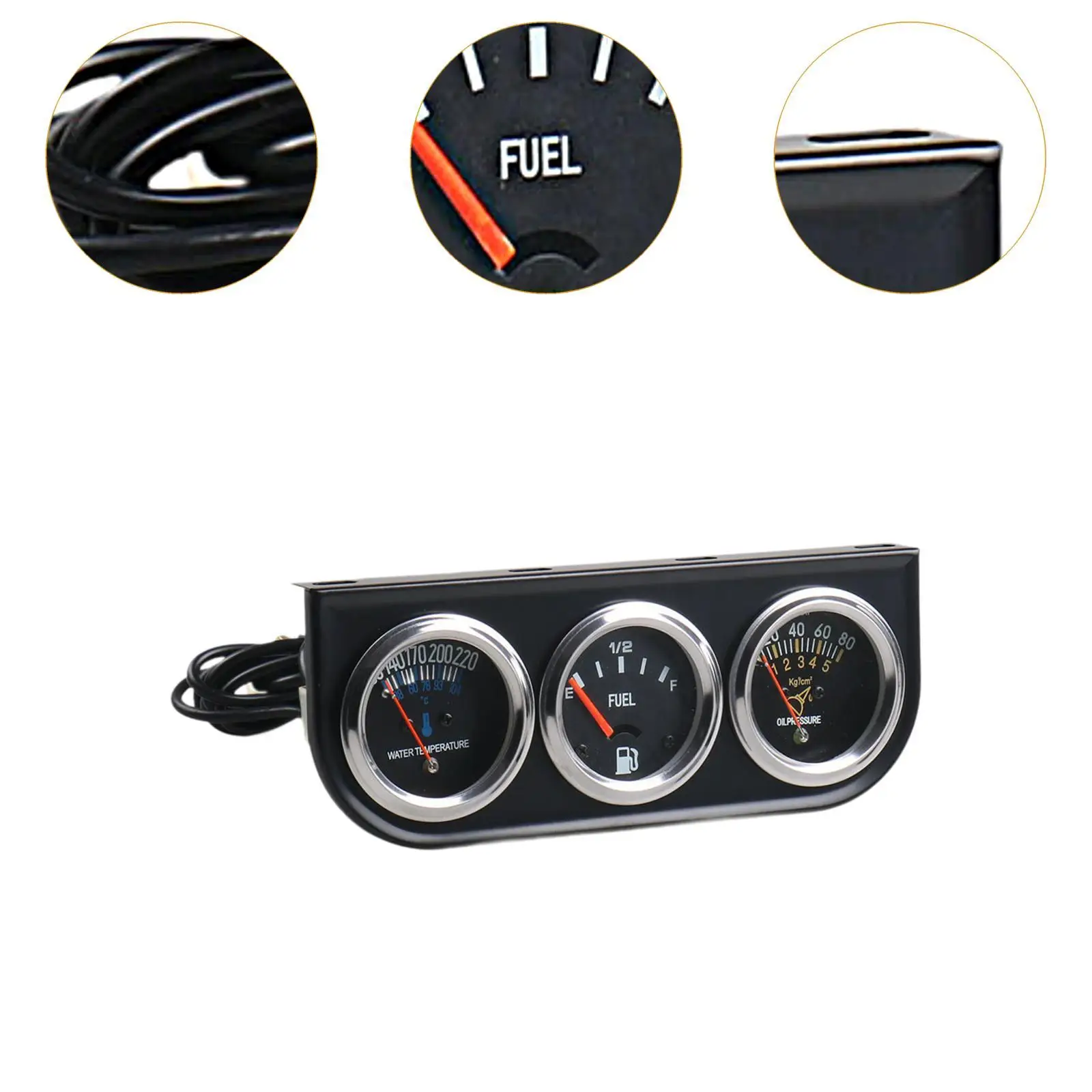 Generic 3 في 1 مجموعة أدوات الوقود لقياس السيارة سهلة التركيب للمياه