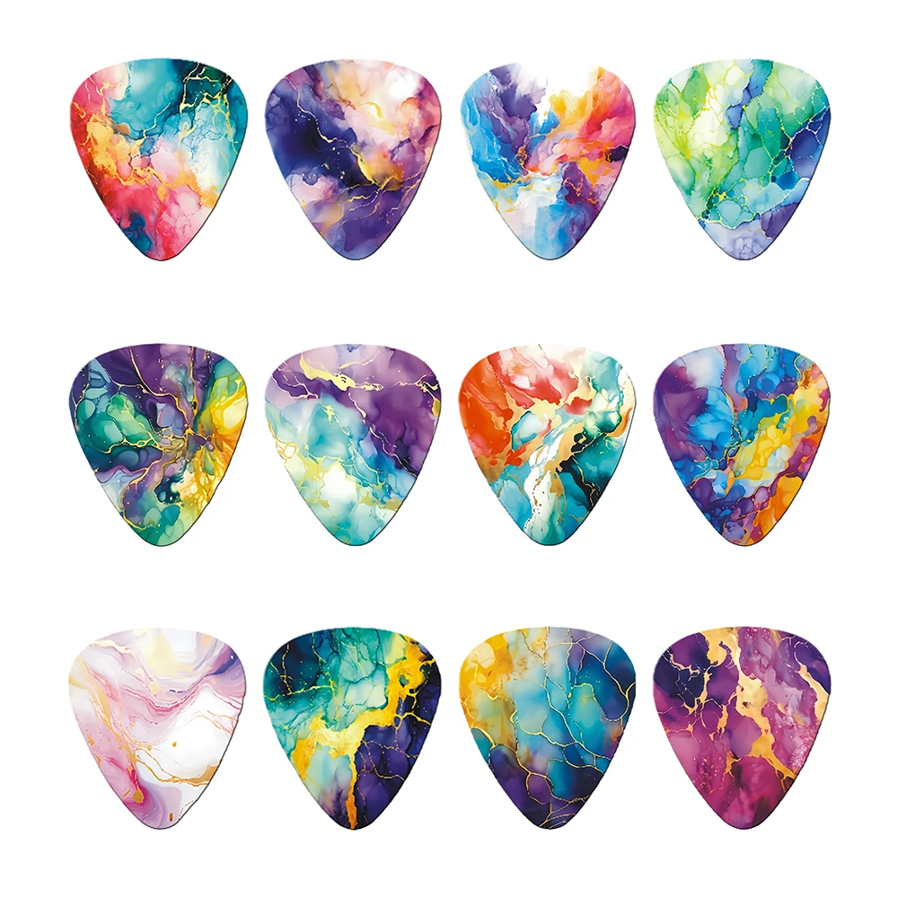 New 12Pcs/Set Colorful Design Guitar Picks  Guitar Paddles Cartoon Couples Acoustic Musical Instrument Accessories Pick Guitar